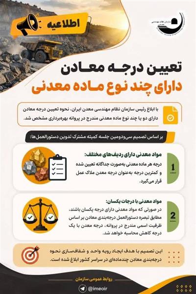 تعیین درجه معادن دارای چند نوع ماده معدنی
